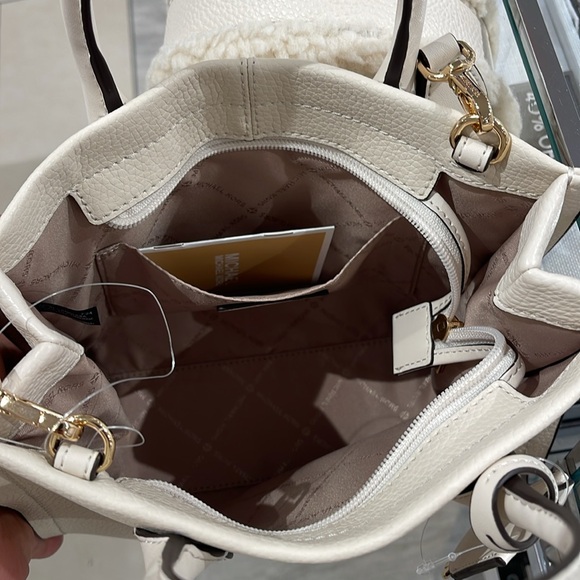 Michael Kors Mirella Small Pebbled Leather Shopper Top Zip Crossbody XBody Bag - Picture 11 of 16